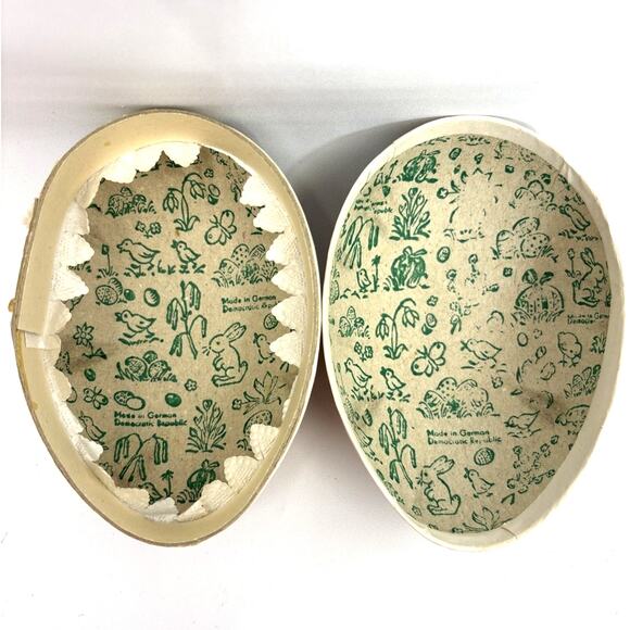 Germany Paper Mache Easter Egg Rooster Hen Chicks Easter Egg Vintage 4 1/2” - Picture 3 of 5